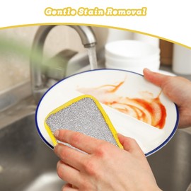 INSPUTOL Washing Up Sponge, Double-Sided Cleaning Pads, Multi-Purpose Scrubbers for Bowls and Dishes (5pcs)