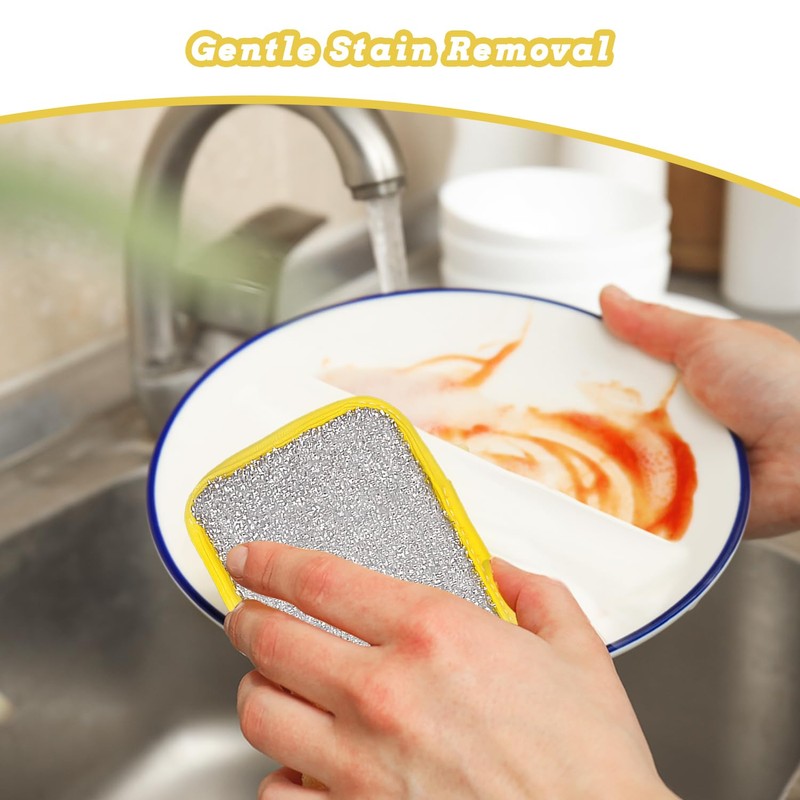 INSPUTOL Washing Up Sponge, Double-Sided Cleaning Pads, Multi-Purpose Scrubbers for