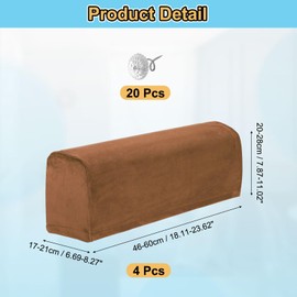 uxcell 4Pcs Stretch Armrest Covers, Polyester Soft Couch Armchair Cover Non-Slip Chair Arm Rest Slipcovers for Sofa Recliner Twist Pins, Camel