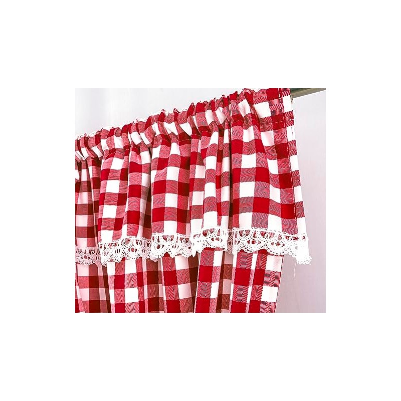 Householdfurnishing Embroidered Kitchen Window Pair Curtains Set Rod Pocket with