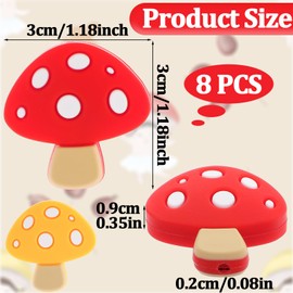 JJUNW 8 Pcs Knitting Needle Stoppers, Mushroom Stitch Stoppers, Knitting Needle Point Protectors, Cute Silicone Knitting Needles Cap Needle Tip Stoppers for Beginners Knitting Craft DIY Quilting Art
