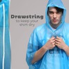 Emergency Rain Poncho for Adults with Drawstring Hood, 6 Pack,