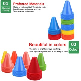 Training Marker Cones, 10pcs Mini Sports Cones Football Training Sports Equipment Roller Skating Barriers Plastic Marker Holder Accessory for Fitness Practice(Orange)