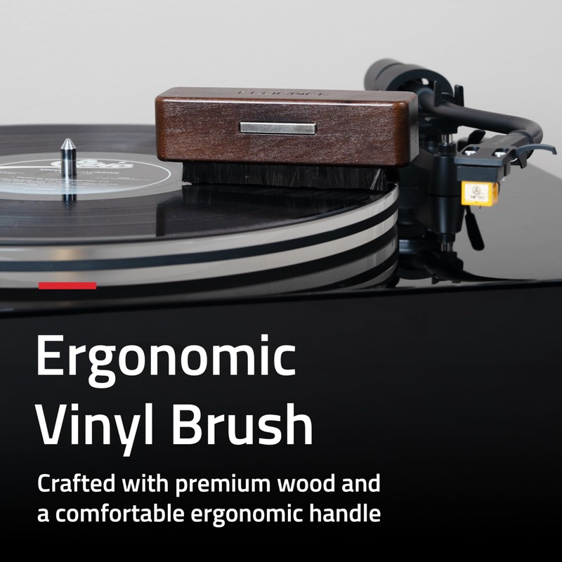 Fluance Vinyl Record Cleaning Brush, Anti-Static Carbon Fiber Brush, Scratch