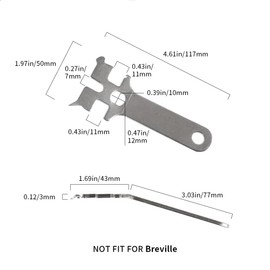 watchget Espresso Multifunctional Wrench Portafilter Basket Removal Tool Do Not Fit For Breville, Stainless Steel Espresso Machine Accessories