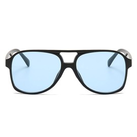 OSAGAMA Vintage Retro Sunglasses Yellow Tinted Glasses Oversized Oversize Sunglasses for Men and Women, black blue