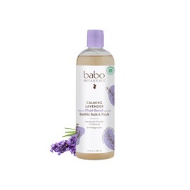 Babo Botanicals 3 In 1 Bubble Bath Shampoo Wash, Lavender Meadowsweet, 15 Ounces