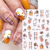 6 Sheets Fall Nail Stickers for Nail Art Cute Pumpkin