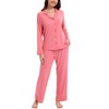 EASWEET Womens Bamboo Viscose Pajama Sets Notch Collar Button Down