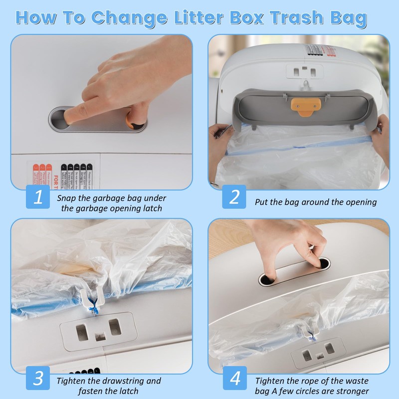 80 Count Cat Litter Bags, Self Cleaning Litter Box Liners,