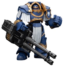 JOYTOY 1/18 Warhammer The Horus Heresy, Ultramarines Cataphractii Terminator Squad Terminator with Reaper Autocannon, 13 cm Collectible Figure, 15 Years and Above