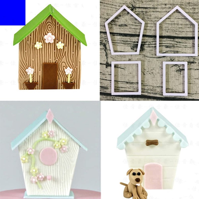 Gingerbread House Cookie Cutter Set, 3D Plastic Mini Christmas House