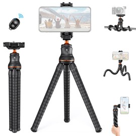 K&F Concept Smart Phone Tripod Stand, Swivel, Flexible Anywhere, Camera Tripod, Desktop Rotation, 360 Degree Rotation, Remote Control Included, Mini Tripod, 1/4 Inch Screw, Digital Camera, SLR,