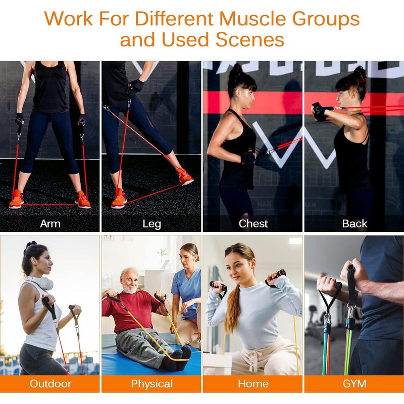 AnnuoYi Exercise Resistance Bands，Resistance Bands Set，Polygon Resistance Bands with Latex