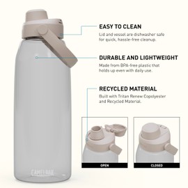 CAMELBAK Thrive Chug 1.5L Water Bottle with Tritan Renew Leak Proof Lid, Clear