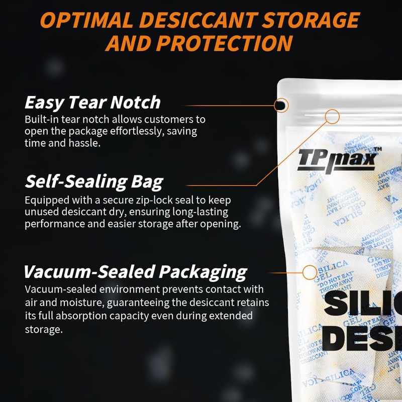 10g x 10 Packs Silica Gel Desiccant Sachets, Reusable Dehumidifiers