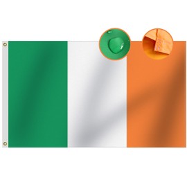 Omnisexual Premium Heavy Duty Ireland Flag 5ft x 3ft, Longest Lasting Oxford Nylon 210D Saint Patrick's Day Clover Flags | Quadruple Stitched Fly Ends Irish National Flags 90x150cm