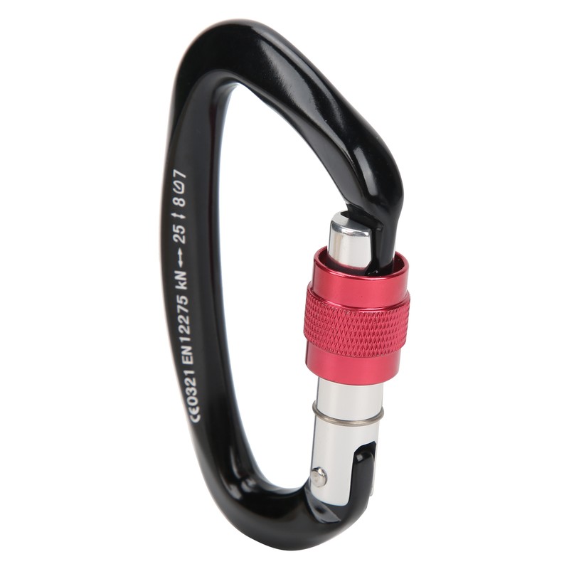 Mountaineering D Locking Carabiner Clips Alloy Heavy Duty Carabiner for