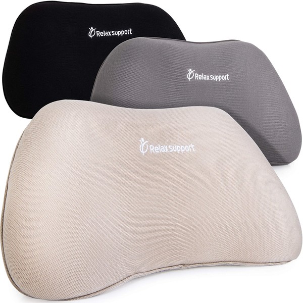 RELAX SUPPORT RS1 Lumbar Support Pillow - Office Chair Back Support - Chair Cushion for Back Pain Uses ArcContour Special Patented Technology Has Unique Lateral Convex Shape for a Pain Free Back…
