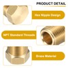 sourcing map 2Pcs Brass Hex Head Plug Compression Cap Fitting