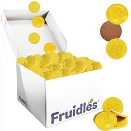 Fruidles Original Crypto Chocolate Coins, Made with Premium Belgian Chocolate, Gluten-Free, Non-GMO, Kosher Certified Dairy (200-Pack)