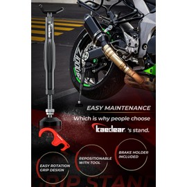 Kaedear Motorcycle Maintenance Stand, Side Stand, Centre Stand Grip Stand, Easy Turn, Safety, Comfort, with Brake Holder included KDR-ST1 (Black)