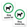 SAFESIGN (2 Pack) Dog Waste Bin PVC Sign Stickers -