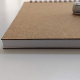 YUREE A5 Spiral Notebook Blank, 100gsm Thick Paper & Hard Kraft Cover, 60 Sheets (120 Pages), 8.35" x 5.9", Brown, 5 Pack