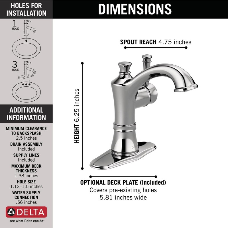 Delta 15757LF Valdosta Bathroom Faucet, Chrome