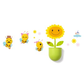 Generic DIY Cartoon Adhesive Hooks Waterproof Heavy Duty Wall Hooks Towel Coat Hooks with a Wall-Mounted Storage Boxes for Bathroom,Kitchen(Happy Family, Yellow, NO-HY802