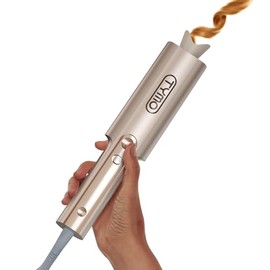 TYMO CurlPro Plus Automatic Rotating Curling Iron - Upgraded Long Barrel Curling Wand for Long Hair, Ceramic Hair Curler for Women, Anti-Scald, Tangle-Free, 600M Ionic, Dual Voltage, Gold, 1 Inch