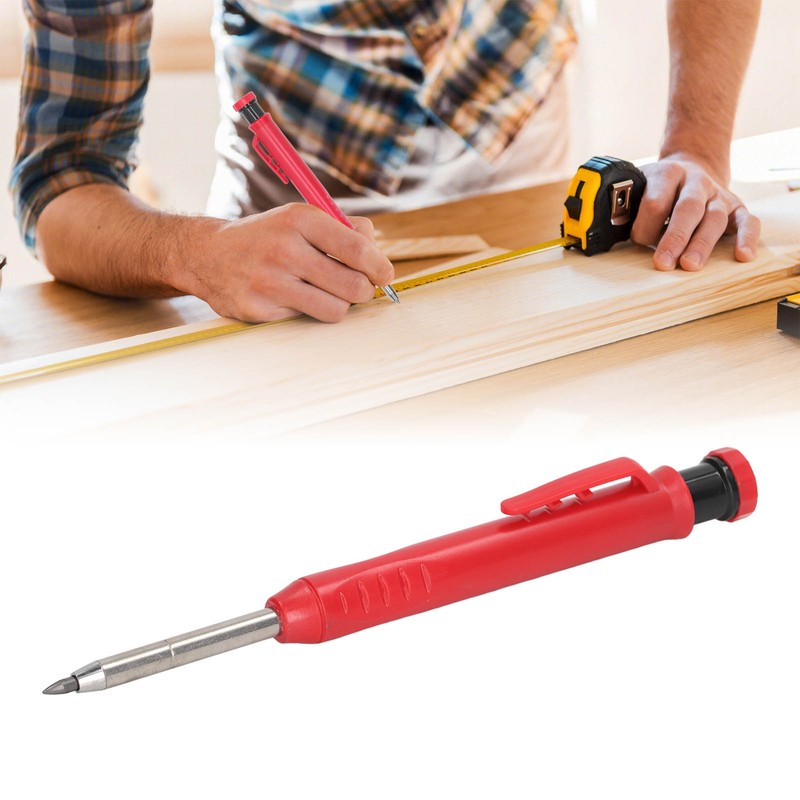 Mechanical Carpenter Pencil Kit Built in Sharpener 2.8mm Refills Woodworking