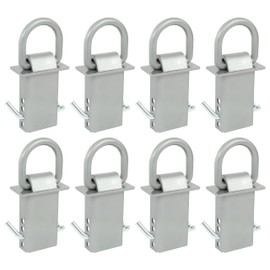 ALMULOO Adjustable Trailer Stake Pocket D Rings Compatible with Standard 2" x 4" Stake Pockets Tie Down Heavy Duty Removable D-Ring for Utility Trailers & Flatbeds w/Hitch Pin - 8Pcs