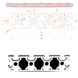 QNK 2pcs 1220mm(48") T Slot 2080 Aluminum Extrusion European Standard Anodized Linear Rail for 3D Printer Parts and CNC DIY Black