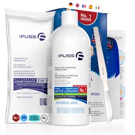 Mr. Fuss® No. 1 Plus Pack Steel Classic Foot Care Callus Remover Cuticle Remover Economy Pack of 3 Active Solution Quick & Strong Softening - Standard, 200 ml, Cotton Wool, Callus Scraper