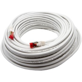 Triplett 75' White CAT6A 10GBPS Professional Grade SSTP 26AWG Patch Cable (CAT6A-75WH)