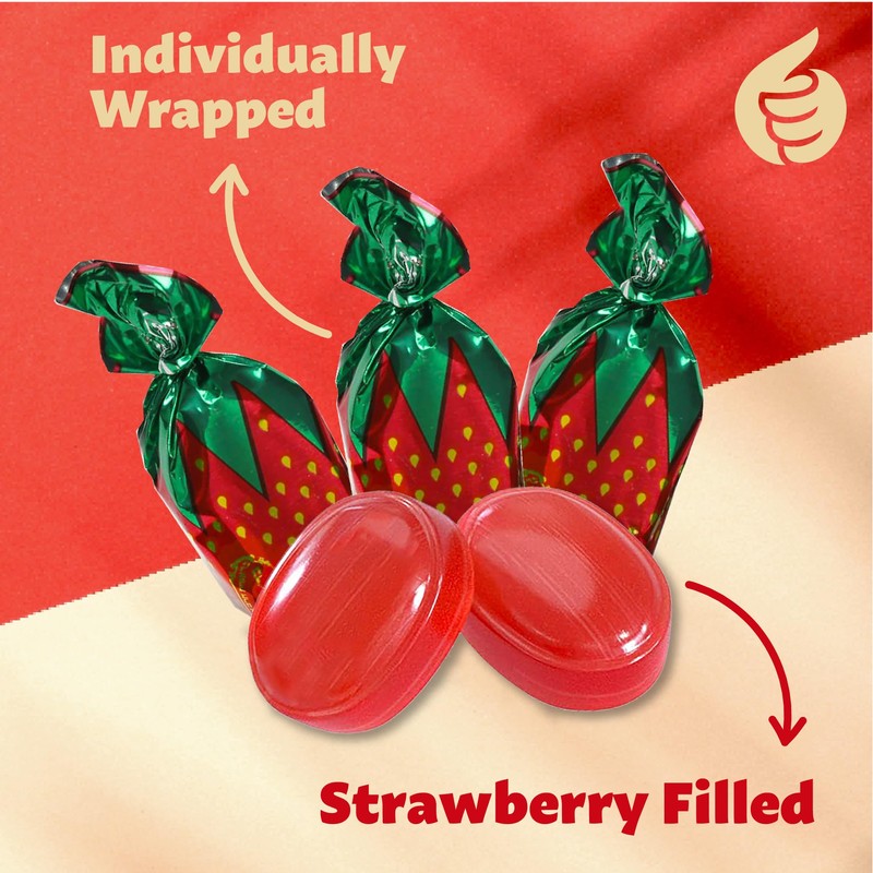 Strawberry Bon Bons Hard Candy, 1.5-Pound Pack