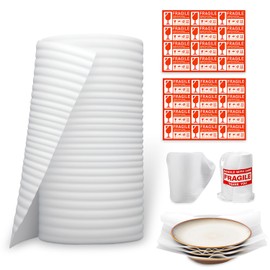 YUJUVI Packaging Material Pack of 100 Bubble Wrap Moving 30 x 30 cm Foam Film Foam Packaging Moving Packaging for Moving Tableware Storage Glasses (Packaging Foam Roll 20 m x 30 cm)