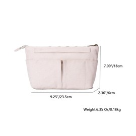 YONBEN Tote Organizer Insert - Purse Organizer for Handbags - Cotton Canvas - Simple Style - Multiple Compartments (Beige)