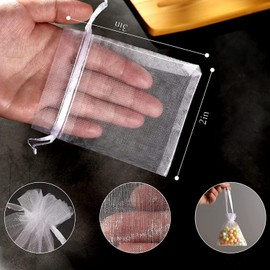 50Pcs White Mini Sheer Organza Gift Bags, 2x3 Breathable Storage Bag with Drawstring, Mesh Bags for Wedding Favor Party Pouch, Candy Pouches Gift Wrapping Supplies,Stationery and Gift Wrapping