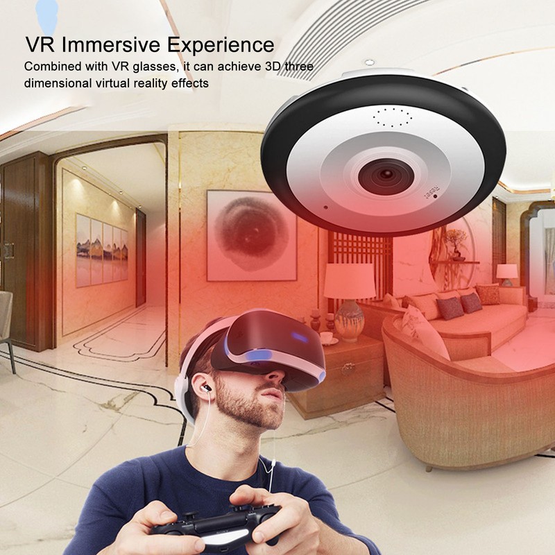 360 Degree Panoramic Camera 1.3MP VR Fisheye Monitoring WiFi Wireless