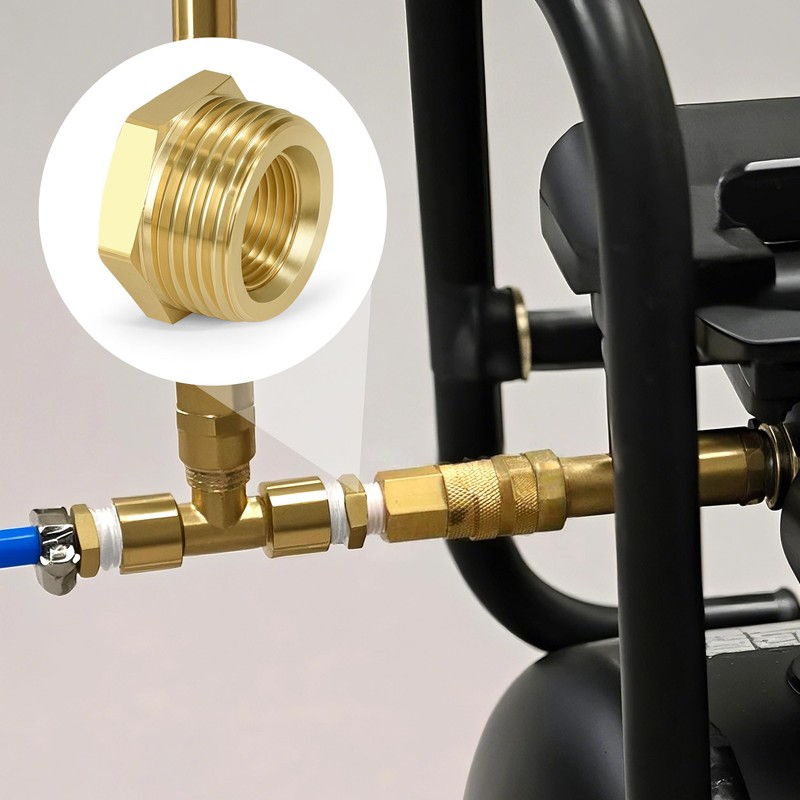 Brass Reducer, 3/8 Inch Male Thread x 1/8 Inch Female
