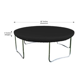 Trampoline Cover 18 Oz Waterproof - Patio Furniture Covers 100% Weather Resistant Rain Snow Sun Shade Round Trampoline Cover with Elastic for Snug Fit (48" Dia x 4" H, Black)