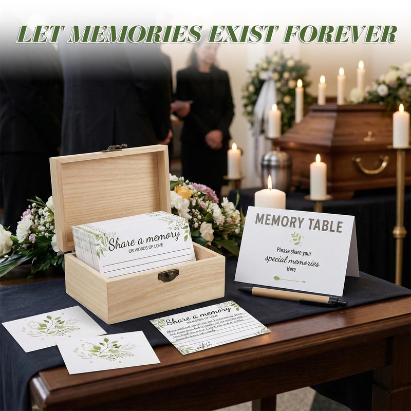 Nymblis Funeral Favours, Memory Box Set with 100 Pcs Memorial