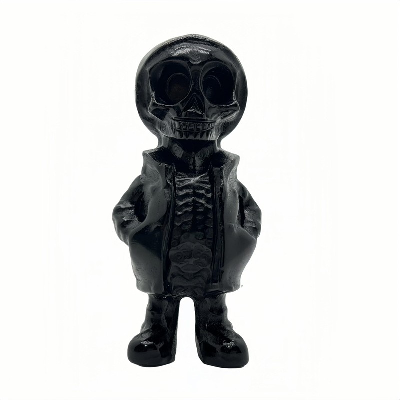 JRVIPSJ Black Skeleton Decoration Ghost Figurine Crystal Ghost Carving Human