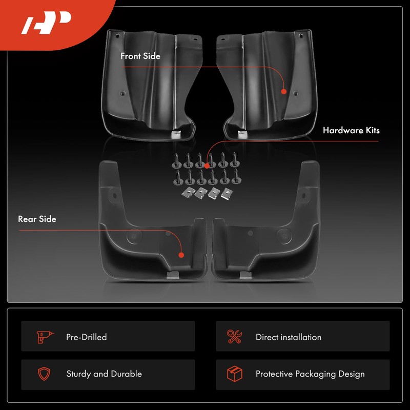 A-Premium Set of 4PCS Mud Flaps Splash Guards Mudguards Mudflaps