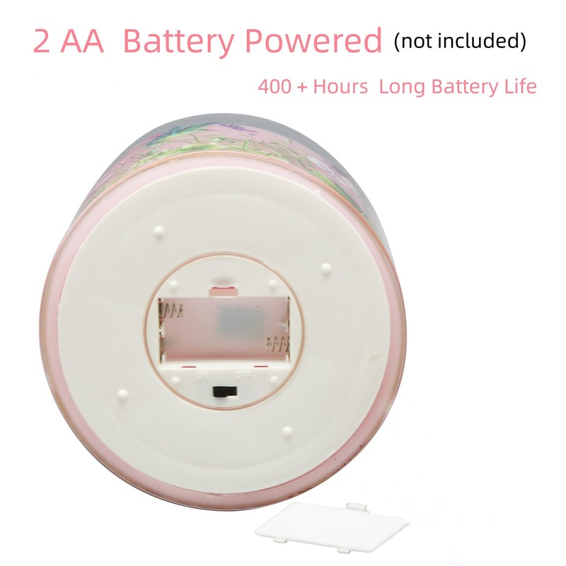 Girimax Large 3 Wick Pink Hummingbird Flameless Candles with Remote,