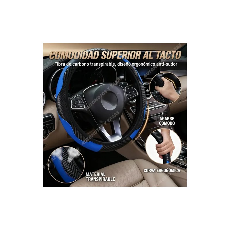 Funda Cubre Volante Deportivo Protector Antiderrapante Auto