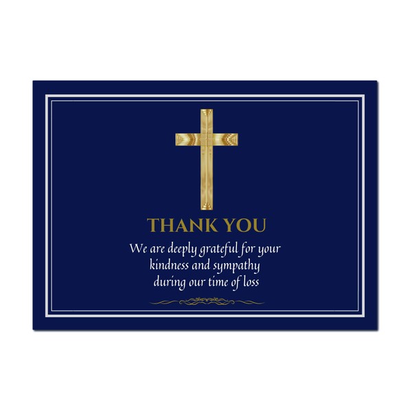 Celebration of Life Funeral Thank You Cards with envelopes Catholic Christian Sympathy acknowledgement Memorial Thank You Cards