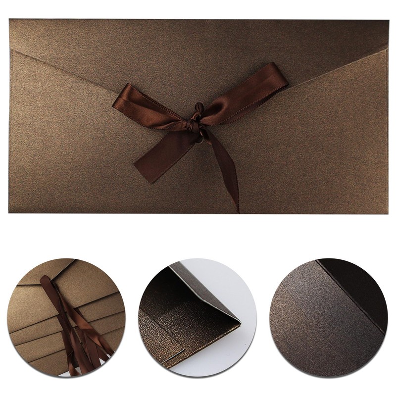 4 Pack Kraft Paper Envelopes with Ribbons, 22 * 10.9